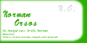 norman orsos business card